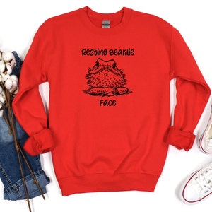 休息中のビアディフェイススウェットシャツ - ビアデッドドラゴンクルーネック