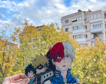 My Hero Academia Glass Painting | Midoriya Bakugou Todoroki Art | Anime Room Decor