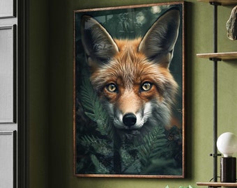 Fuchs Portrait im Dschungel Fuchs Poster Premium AP3046 / Animal Art / Wandbild Wandbilder