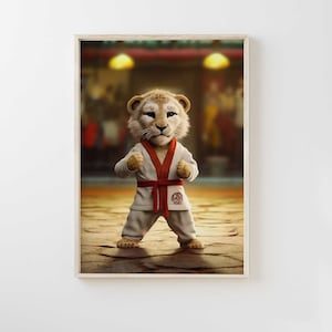 Löwen portrait / Kung Fu / Lion Poster Premium AP3117 / Animal Art / Wandbild Wandbilder
