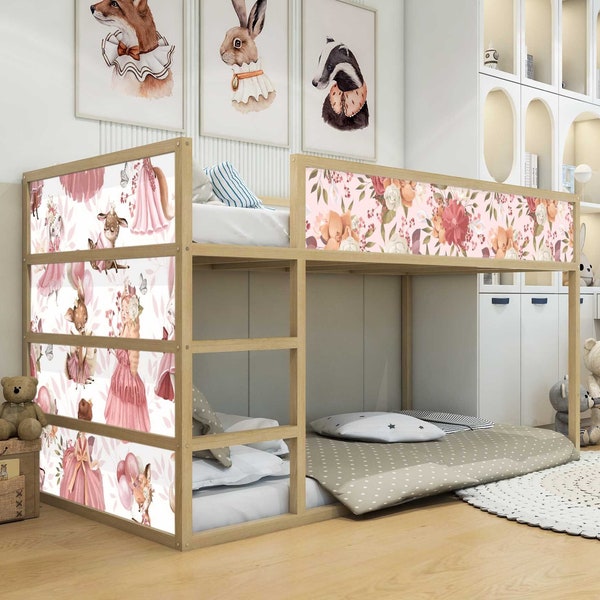 Aufkleber für IKEA KURA Kinderbett Klebefolie Möbelfolie Sticker Kinderzimmer Bett Prinzessinnen (Ohne Möbel) IKB511
