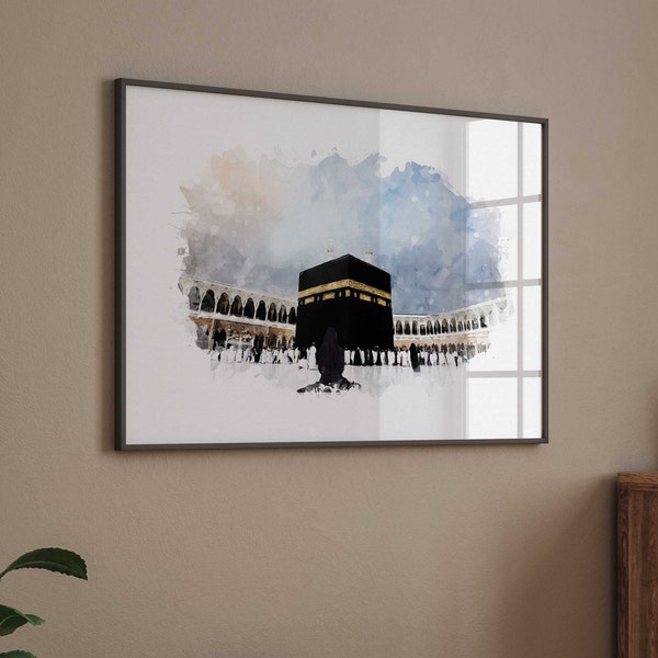 Kaaba Poster Premium P781 / Kabe Mekke / Islamische Wandbild Wandbilder Aquarell Abstrakt Islam