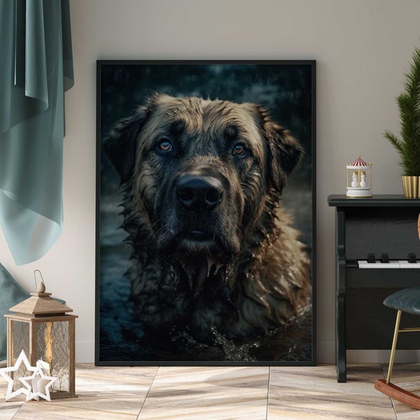 Kangal Portrait im Wasser Kangal Poster Premium AP3033 / Animal Art / Wandbild Wandbilder