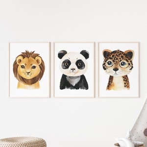Kinderzimmer Poster Set Premium P777 / Tierportraits Babyzimmer Wandbild Wandbilder
