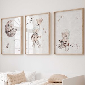 Kinderzimmer Poster Set Premium P788 / Astronaut Babyzimmer Wandbild Wandbilder