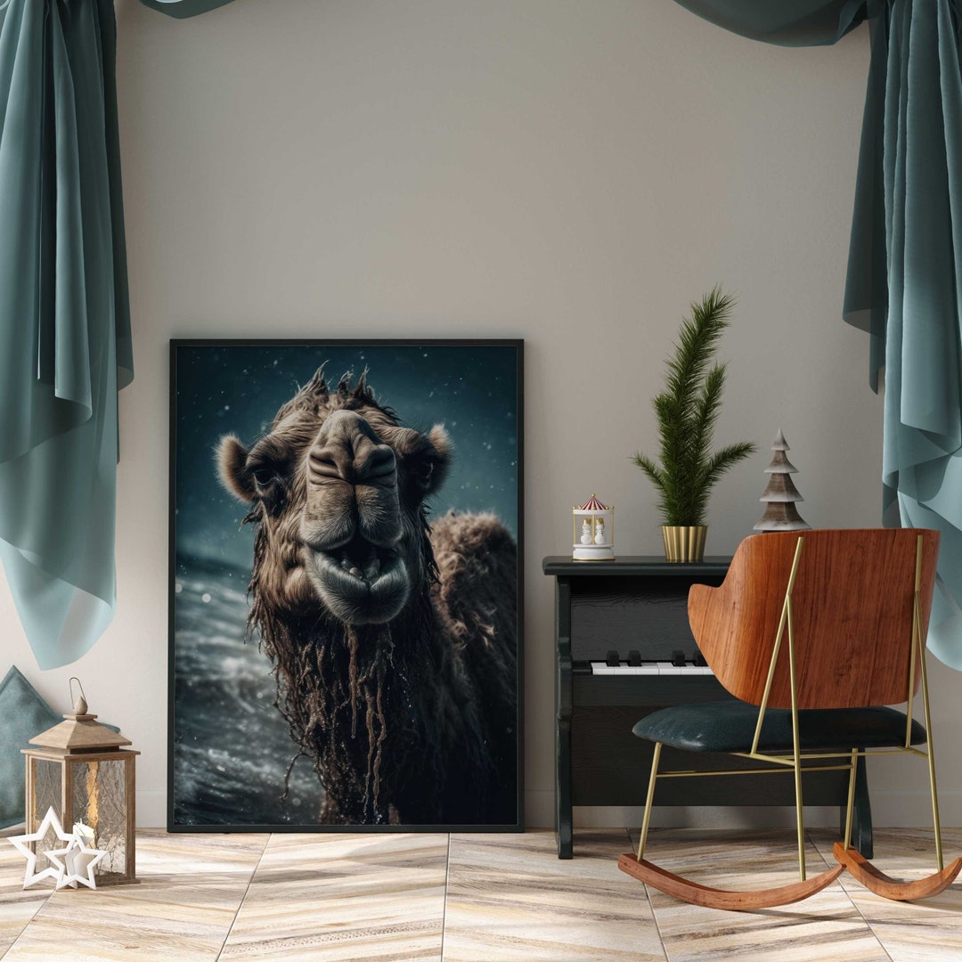 Kamel Portrait Im Wasser Camel Poster Premium AP3039 / Animal Art ...
