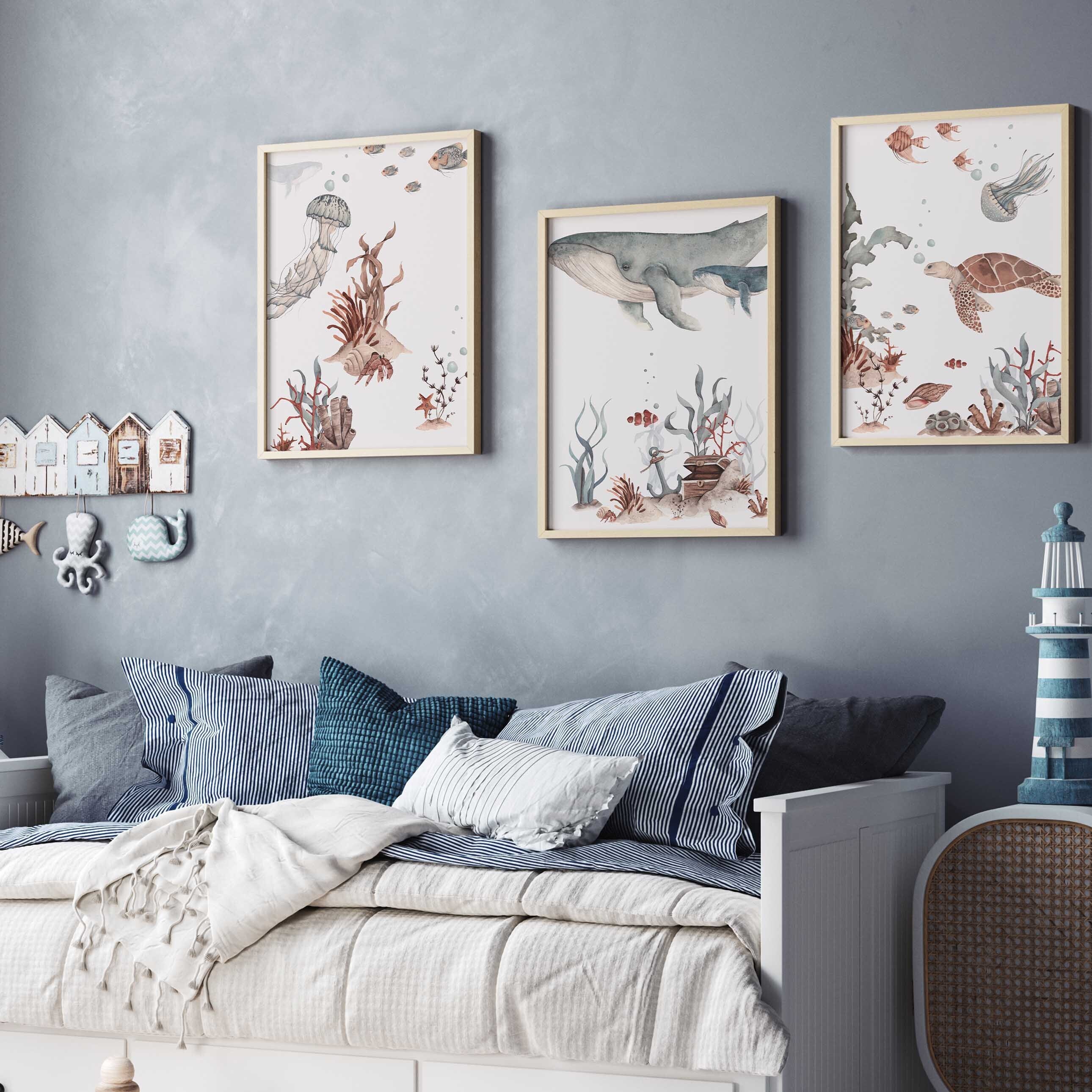 Kinderzimmer Poster Set Premium P790 / Unterwasserwelt Babyzimmer Wandbild Wandbilder