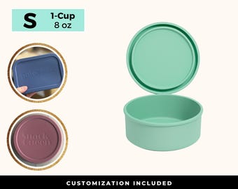 Personalized 8 oz Silicone Snack Container | Leakproof Lunch Box Accessory