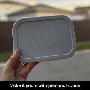 Personalized Bento Box for Kids | Back to School Lunch Box | Leakproof Silicone Lunch Container | Toddler Daycare Snack Box image 2