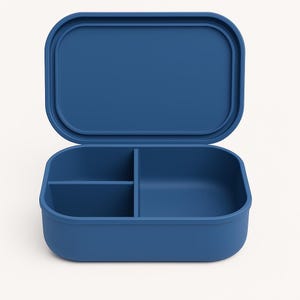 Personalized Bento Box for Kids | Back to School Lunch Box | Leakproof Silicone Lunch Container | Toddler Daycare Snack Box Midnight Blue