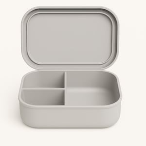 Personalized Bento Box for Kids | Back to School Lunch Box | Leakproof Silicone Lunch Container | Toddler Daycare Snack Box Stonewash