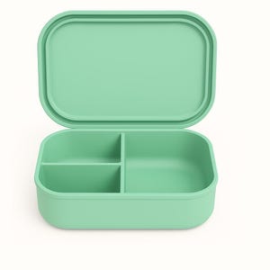 Personalized Bento Box for Kids | Back to School Lunch Box | Leakproof Silicone Lunch Container | Toddler Daycare Snack Box Minty Fresh
