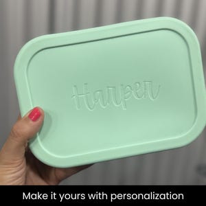 Personalized Bento Box for Kids | Back to School Lunch Box | Leakproof Silicone Lunch Container | Toddler Daycare Snack Box image 12