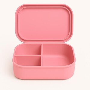 Personalized Bento Box for Kids | Back to School Lunch Box | Leakproof Silicone Lunch Container | Toddler Daycare Snack Box Rosewood