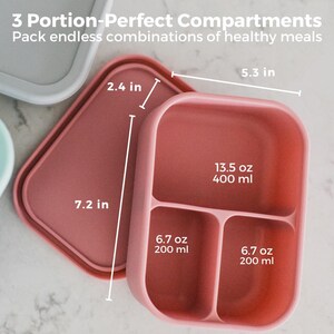 Personalized Bento Box for Kids | Back to School Lunch Box | Leakproof Silicone Lunch Container | Toddler Daycare Snack Box image 7