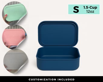 Personalized Small Silicone Container | 12 oz Lunch Box, Leak-Proof, BPA-Free