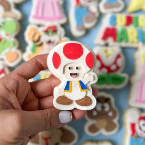 Cortador de galletas de sapo y sello de fondant, grabador, Mario Bros, cortadores de galletas de Super Mario, Goomba, Mario Party, estrella, sellos de galletas