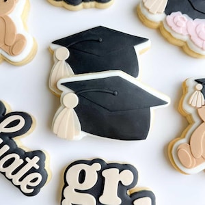 Graduation Cap Cookie Stamp & Cutter, 3D Printed (90mm)