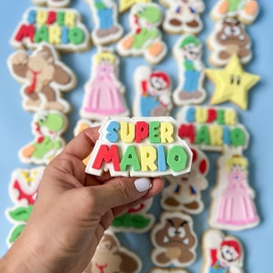 Super Mario Cookie Cutter & Fondant Stamp, Debosser, Logo, Super Mario Bros, Super Mario Cookies Cutter, Mario Themed Cookie Stamps, Custom