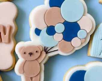 Teddybär mit Luftballons Cookie Cutter, Babyparty, Geburtstag