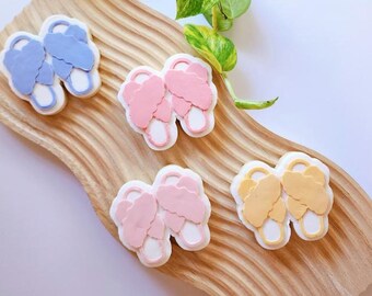 Sello y cortador de galletas con forma de pantuflas esponjosas