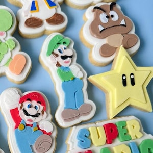 Cortador de galletas Luigi y sello de fondant, Grabador, Mario Bros, Cortadores de galletas Super Mario, Nintendo, Goomba, Mario Party, Estrella, Sellos de galletas