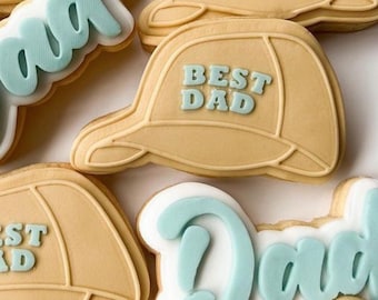 Best Dad Hat Cookie Cutter & Fondant Stamp, Debosser, Fathers Day Cookie Stamps, Fathers Day, Cap, Hat, Baseball Cap, Trucker Hat, Dads Hat