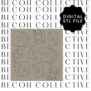 Digital STL Playing Cards Print Stamp, STL Datei, Digital Download, Instant File, Fondant Cookies, 3d Druck,
