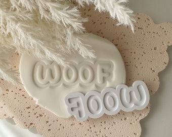 Woof Cookie Stamp & Cutter, Debosser, Paw Cookie Stamps, Dog Themed Birthday Cookies, Lets Pawty, Puppy Paw, Puppy Dog Cookie Stamp