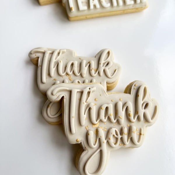 Thankyou Cookie Stamp & Cutter, Teacher Appreciation, Gratitude, Educators, Favours, Wedding, Birthdays, Thank you , 3d Printed