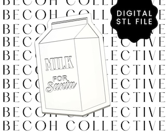 Milk for Santa Cookie Stamp & Cutter STL File (Digital Download)