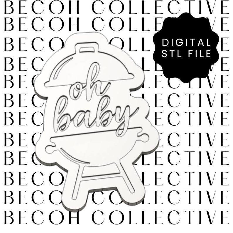 Oh Baby BBQ Cookie Stamp & Cutter STL File (digital Download) - Etsy