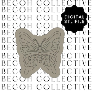 Digital STL File Butterfly Love Cookie Stamp & Cutter, STL File, Digital Download, Instant File, Fondant Cookies, 3d Printing,