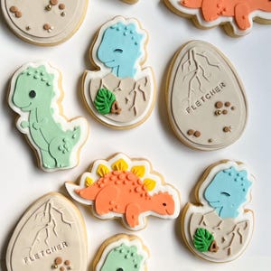 T-Rex クッキーカッター & フォンダンスタンプ、デボッサー、恐竜、恐竜クッキーカッター、ベビー恐竜クッキーカッター、かわいい T-Rex クッキースタンプ