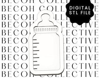 Baby Bottle Cookie Stamp & Cutter, 3D Printing STL File (Digital Download)