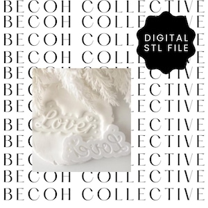Digital STL File Lover Cookie Stamp & Cutter, STL File, Digital, Instant File, Instant Download, Fondant Cookies, 3d