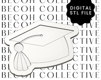 Graduation Cap Cookie Stamp & Cutter, 3D STL File (Digital Download)