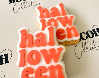 Halloween Word Stack Cookie Stamp & Cutter, Spooky Season