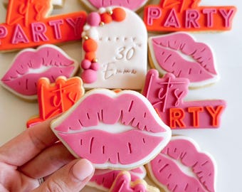 Lips Cookie Stamp & Cutter, Love Theme, Bachelorette, Valentine's Day
