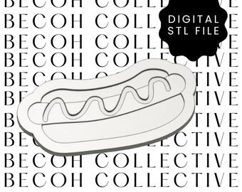 Hot Dog Cookie Stamp & Cutter, STL File, 3D Printing (Digital Download)