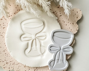Cocktail Glass with Bow Cookie Stamp & Cutter
