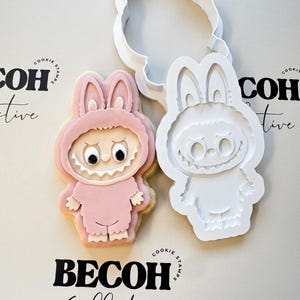 Fluffy Creepy Monster Cookie Stamp & Cutter, 3d Printed, Cookie Decorating, Baking Tool, Raised Fondant, Mystery Monster, Mystery Doll,