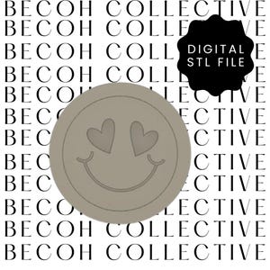 Digital STL File Heart Smily Face Cookie Stamp & Cutter, STL File, Digital Download, Instant File, Instant Download, 3d Printing