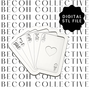 Timbro e taglierina per biscotti con carte da gioco in formato STL digitale, file STL, download digitale, file istantaneo, download istantaneo, stampa 3D