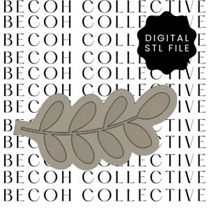 May include: A digital download of a 3D printable file for a leaf design. The file is in STL format. The leaf is a simple design with three leaves on a stem.