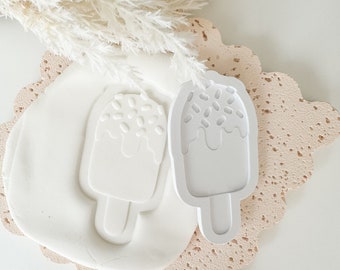 Popsicle Cookie Stamp & Cutter, Fondant Stamp, Debosser, Ice Block, Ice Cream Hagelslag, 3d Gedrukt