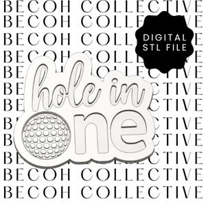 Digital STL File Hole in One Cookie Stamp & Cutter, STL File, Digital Download, Instant File, Instant Download, 3d Printing