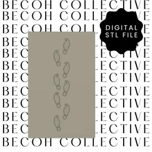 Digital STL File Elf Footprints Cookie Stamp & Cutter, STL File, Digital Download, Instant File, Fondant Cookies, 3d Printing