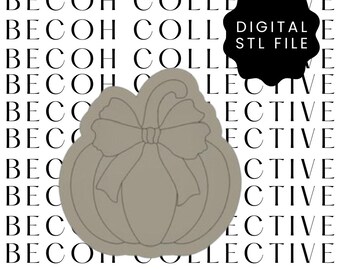 Pumpkin Bow Cookie Stamp & Cutter, 3D STL File (Digital Download)