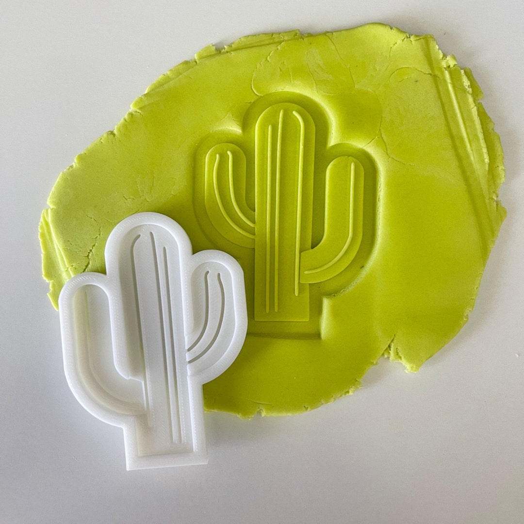 Cactus Cookie Cutter & Fondant Stamp, Debosser, Cactus Cookie Stamp
